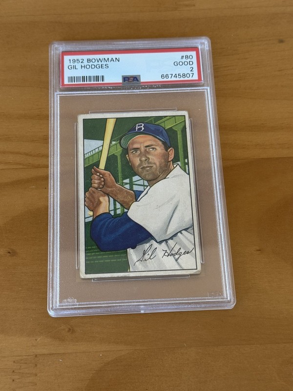Gil Hodges 1952 Bowman PSA 2 #80 Brooklyn Dodgers HOF