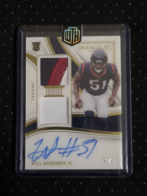 Panini Immaculate 2023 Will Anderson Jr. Texans Rookie Patch Auto Serial #/99