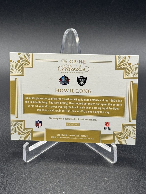 2022 Panini Flawless Howie Long Career Progressions Auto Ruby /8 view 2
