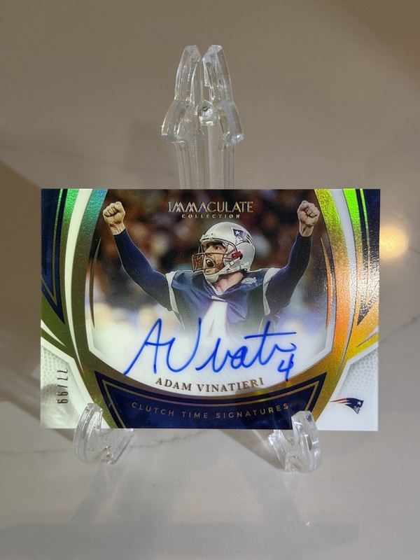 2025 Panini Immaculate Adam Vinatieri On Card Auto/99 Clutch Time Signatures