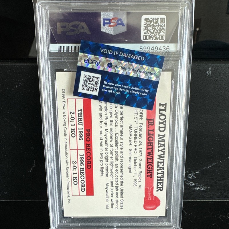 1997 Brown's Boxing - Floyd Mayweather Jr. #51 (RC) PSA 10 view 2
