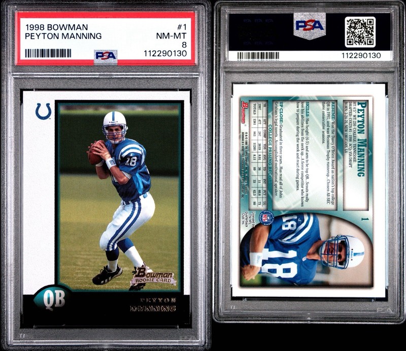 1998 Bowman Peyton Manning Gold Rookie PSA 8!! COLTS BRONCOS
