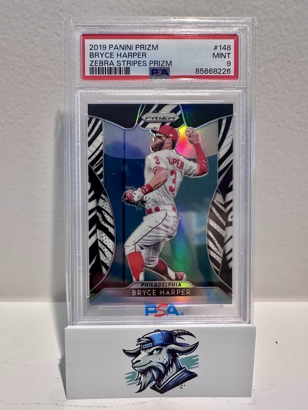 Bryce Harper 2019 Panini Prizm Zebra Stripes Prizm /99 PSA 9 Phillies SSP 🦓