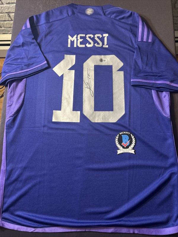 Lionel Messi Signed Autograph AUTO AFA Soccer Jersey Beckett BAS COA - R04