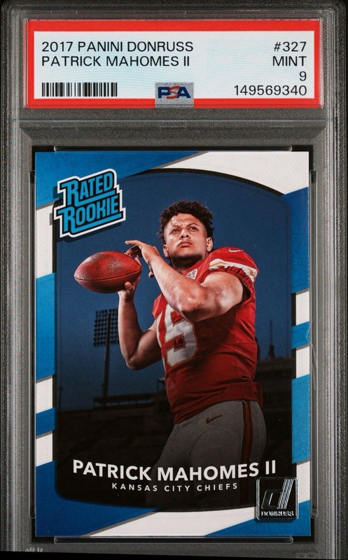 2017 PANINI DONRUSS RATED ROOKIE PATRICK MAHOMES II ROOKIE #327 RC PSA 9 MINT
