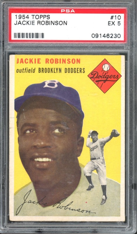 1954 Topps #10 Jackie Robinson PSA 5 Vintage HOF Baseball Card (6230)