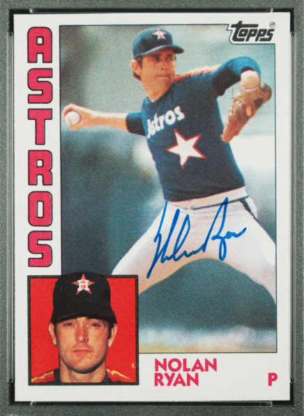 1984 Topps Nolan Ryan HOF Signed Baseball Card #470 Certified PSA 8 DNA Auto 10 view 2