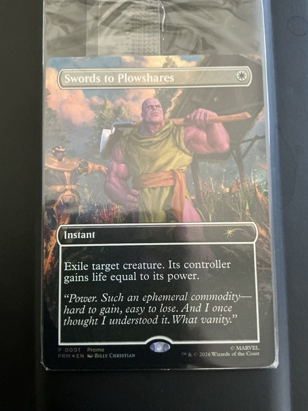 Thanos Swords To Plowshares PSA Promo 0001 Marvel - Magic The Gathering