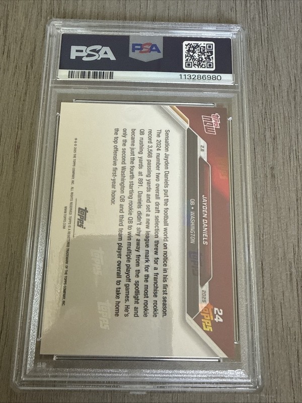 Jayden Daniels - 2024 Topps Now - #24 - Rookie (RC) - PSA 10 view 2