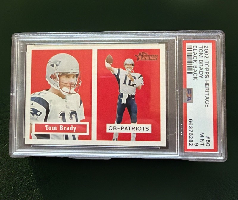 2002 Topps Heritage - Tom Brady #50 Black Back PSA MINT 9