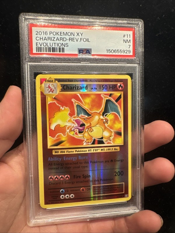 2016 Pokemon XY Evolutions #11 Charizard Reverse PSA 7