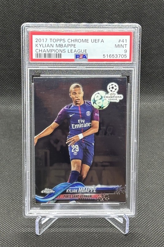 Kylian Mbappe 2017 Topps Chrome UEFA Champions League Rookie RC PSA 9 Mint