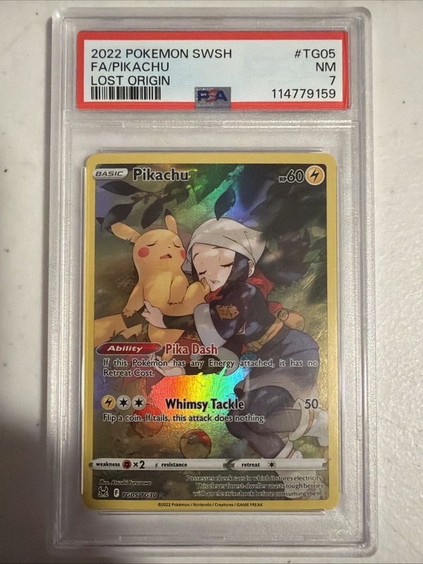 2022 Pokémon SWSH FA/PIKACHU Lost Origin #TG05 NM PSA 7