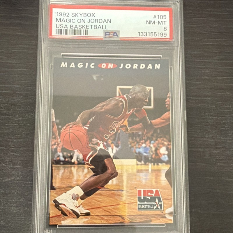SkyBox 1992 USA Magic on Jordan #105 Michael Jordan PSA Auto 133155199