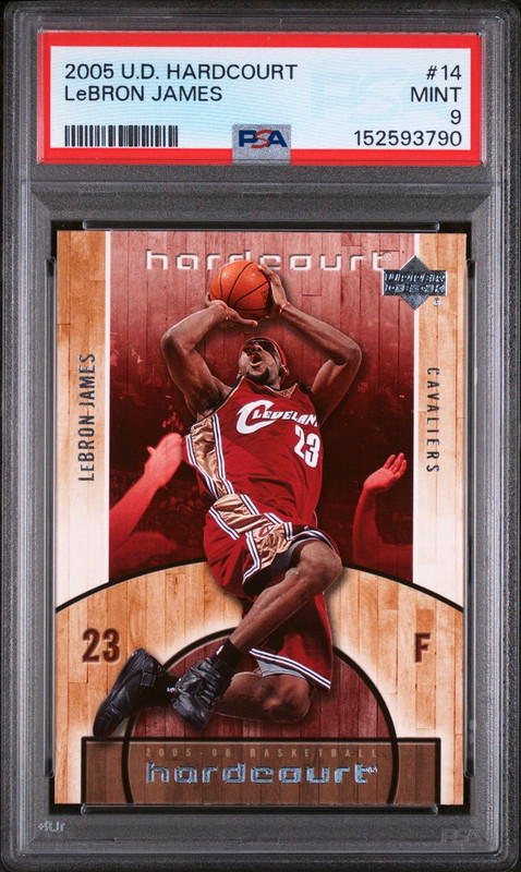 LeBron James 2005 Upper Deck Hardcourt #14 NBA Cleveland Cavaliers PSA 9