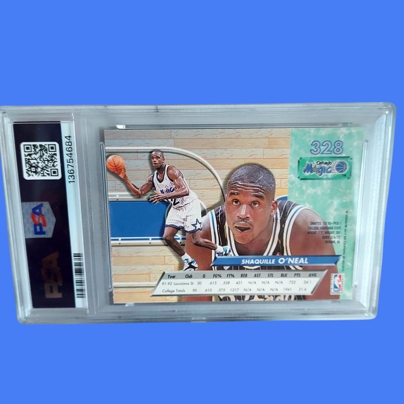 1992 ULTRA SHAQUILLE O'NEAL #328 ROOKIE Basketball Card HOF Orlando Magic PSA 8