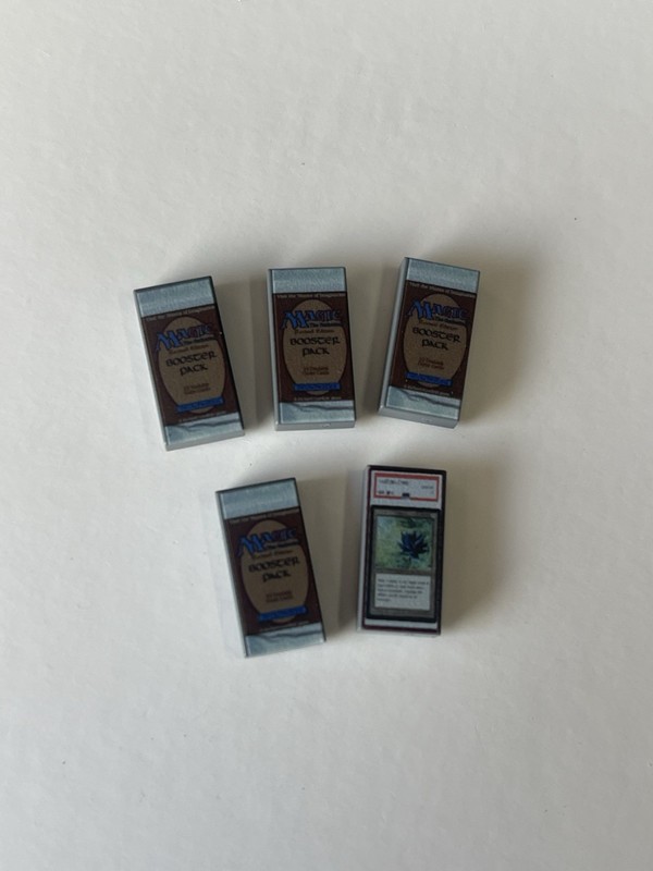 Lego MTG MAGIC THE GATHERING packs and PSA BLACK LOTUS 2 Peg Brick 1x2 Set Of 5