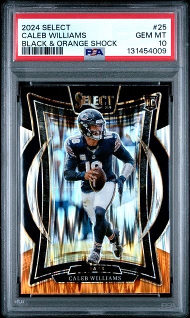 2024 Select Caleb Williams Rookie Concourse Black & Orange Shock #25 PSA 10 (RC)