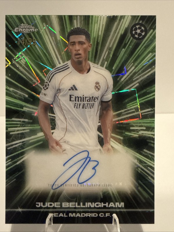 2025-26 Topps Chrome UEFA Black Lazer Auto Jude Bellingham #BLA-JU Green /99