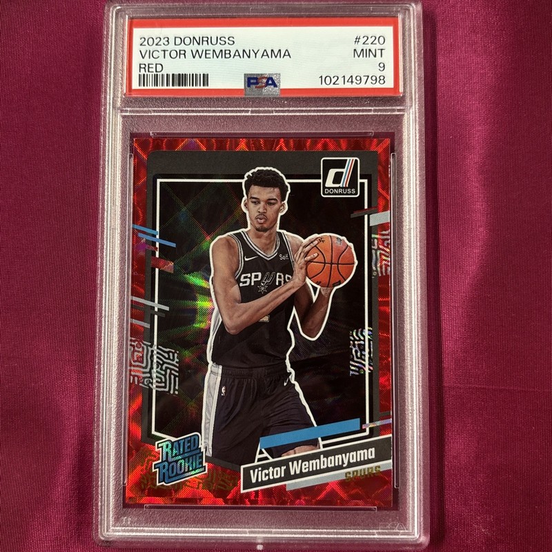 VICTOR WEMBANYAMA 2023-24 DONRUSS RATED ROOKIE BASKETBALL RED RC PSA 9 🔥