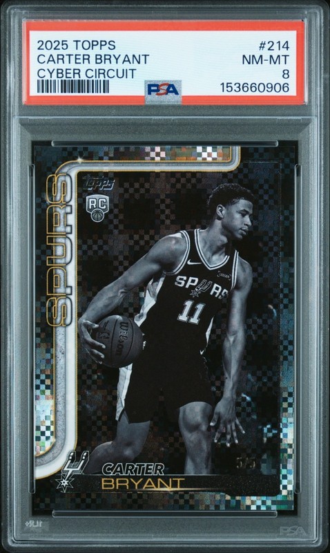 Carter Bryant RC 2025 Topps Cyber Circuit 5/5 Bookend PSA 8 POP 2 🖤 None Higher