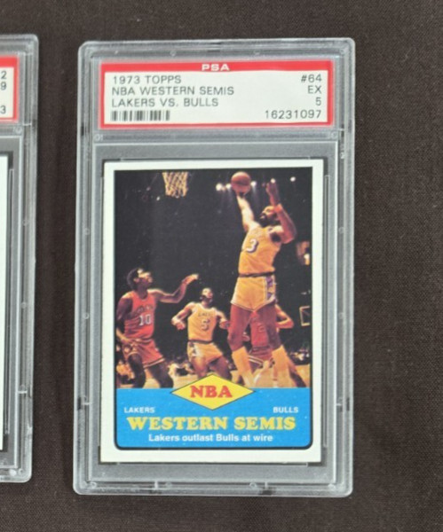 1973 Topps Wilt Chamberlain NBA Western Semis Lakers vs Bulls #64 PSA 5 EX