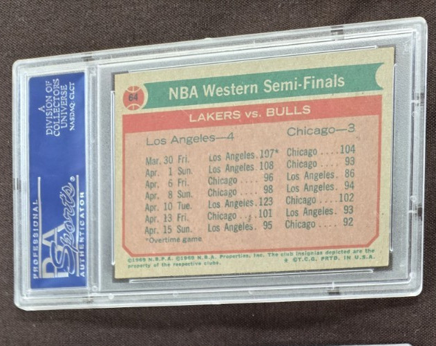 1973 Topps Wilt Chamberlain NBA Western Semis Lakers vs Bulls #64 PSA 5 EX view 2