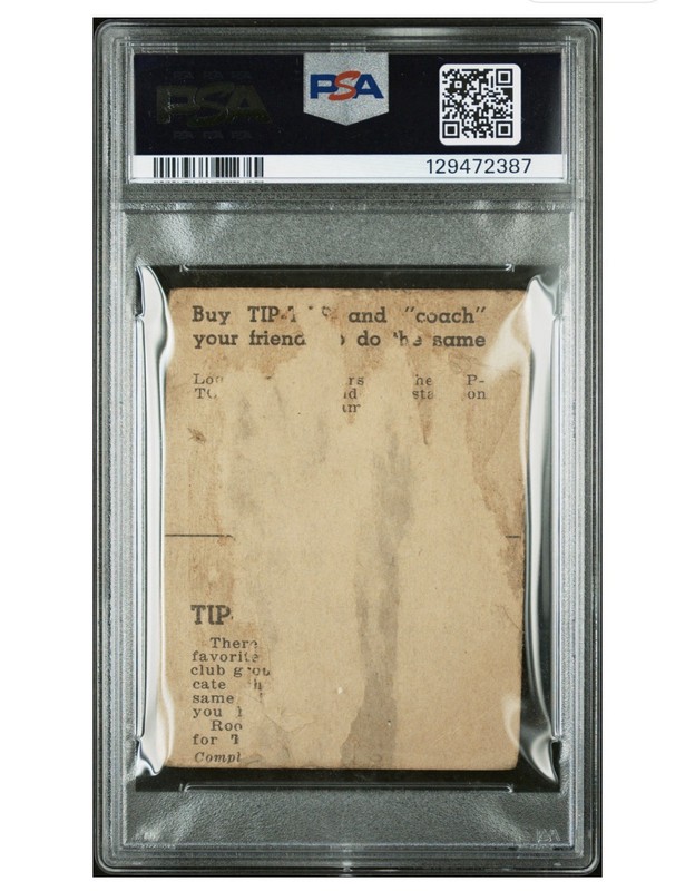 1947 TIP-TOP BREAD HONUS WAGNER Psa Authentic Card view 2