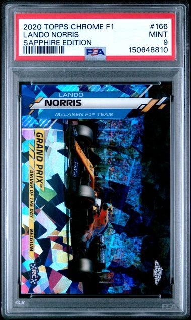 Lando Norris 2020 Topps Chrome F1 SAPPHIRE EDITION #166 PSA 9 MINT RC