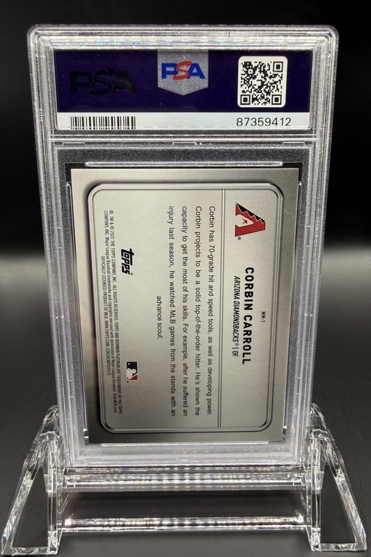 2022 CORBIN CARROLL Bowman Platinum #MM1 PSA 10 view 2