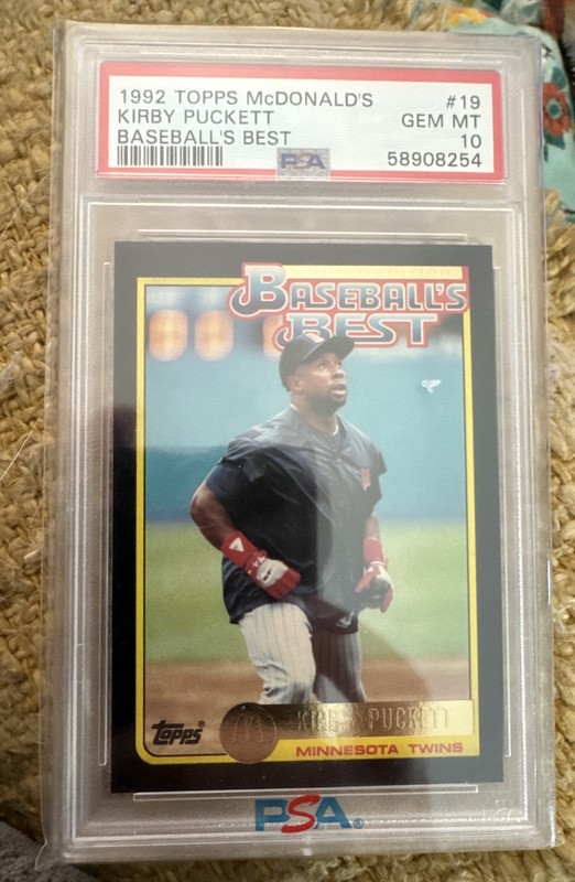 1992 Topps McDonald's Baseball's Best - PSA 10 Kirby Puckett #19 TOUGH