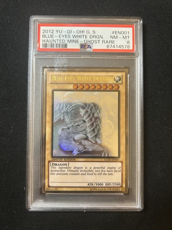 2012 YU-GI-Oh! Gold Series: GLD5-EN001 Blue-Eyes White Dragon Ghost PSA 8