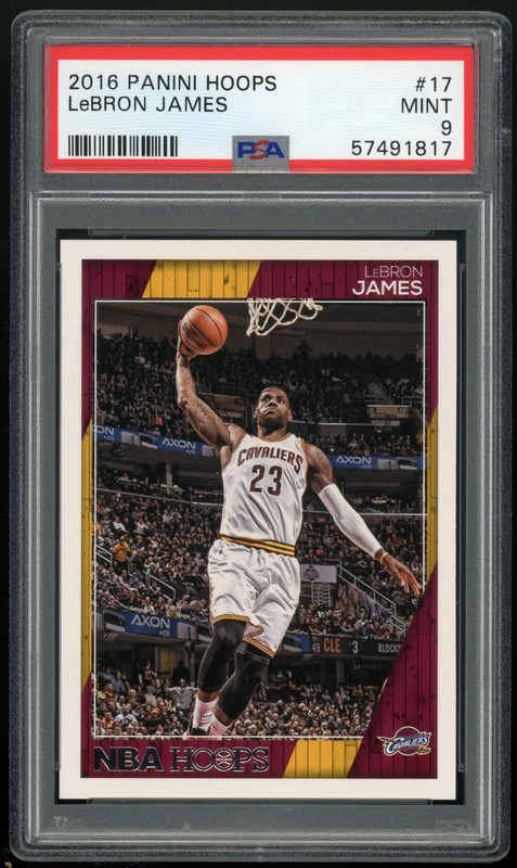 2016-17 Panini Hoops Cavs championship year LeBron James 17 PSA 9