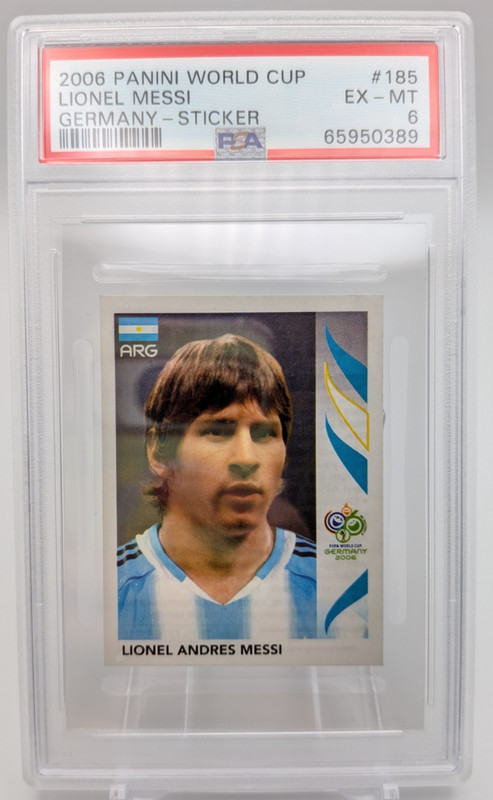 Lionel Messi 2006 Panini World Cup sticker PSA 6 Argentina