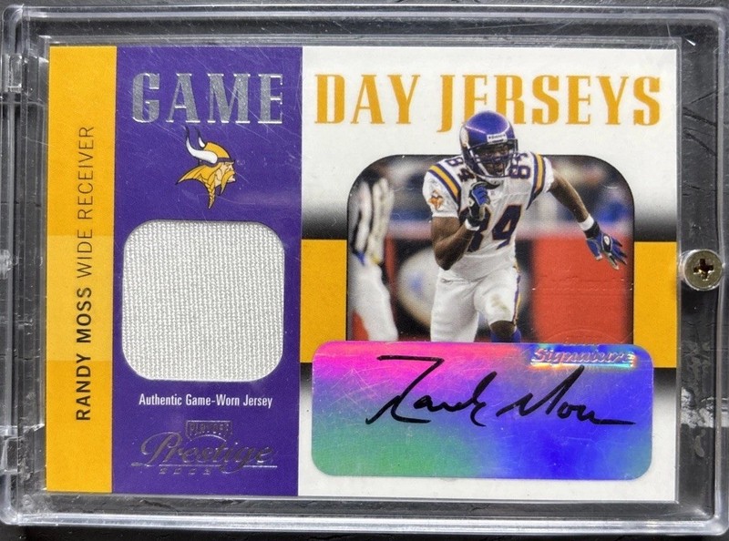 2003 Playoff Prestige Gameday Jersey Game Used Worn Randy Moss Auto SP 25