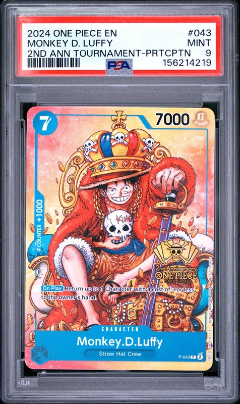 2024 One Piece Monkey D. Luffy P-043 2nd Anniversary Participation PSA 9