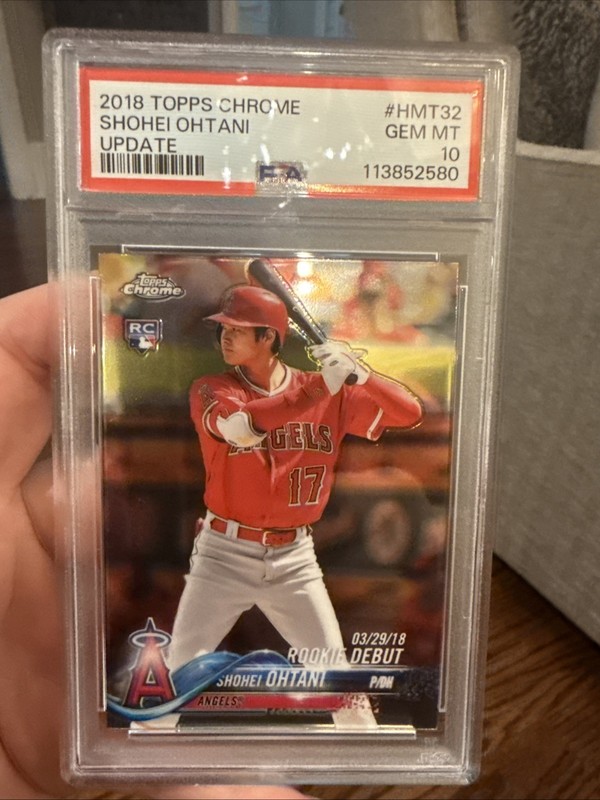 2018 TOPPS CHROME UPDATE #HMT32 SHOHEI OHTANI ROOKIE RC PSA 10