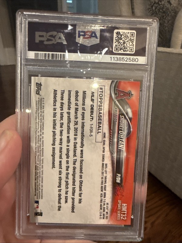 2018 TOPPS CHROME UPDATE #HMT32 SHOHEI OHTANI ROOKIE RC PSA 10 view 2