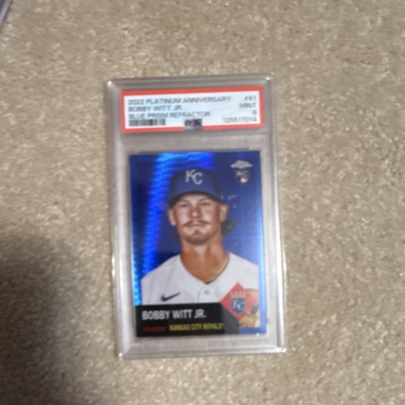 2022 Topps Chrome Platinum Bobby Witt Jr #61 Blue Prism RC PSA 9