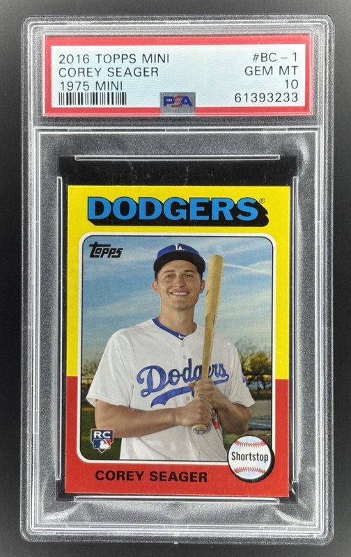 2016 Topps Mini Corey Seager Rookie 1975 Mini #BC-1 PSA 10 (RC) - Dodgers