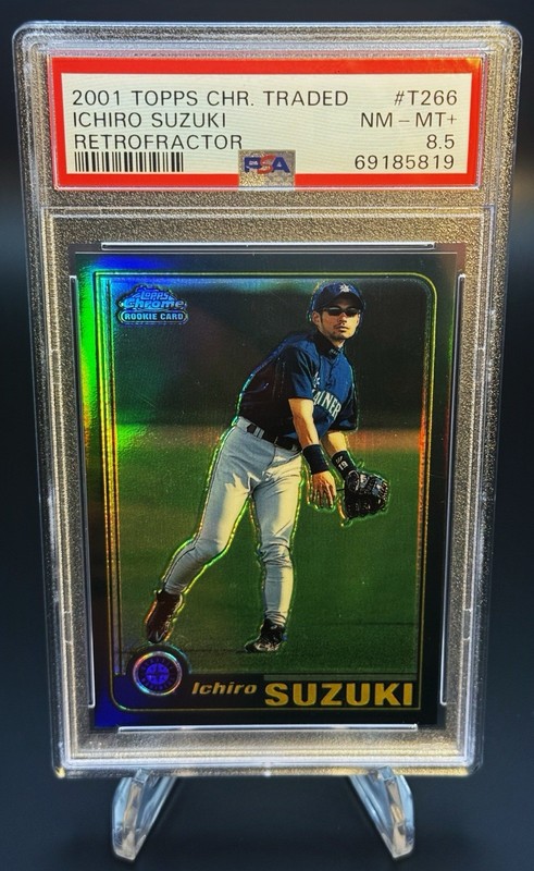 Topps 2001 Topps Chrome Traded Ichiro Suzuki Rookie Retrofractor PSA 8.5