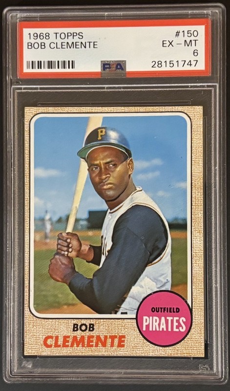 1960 Topps # 150 Roberto Clemente (HOF), PSA 6, SHARP CARD of BASEBALL LEGEND!!