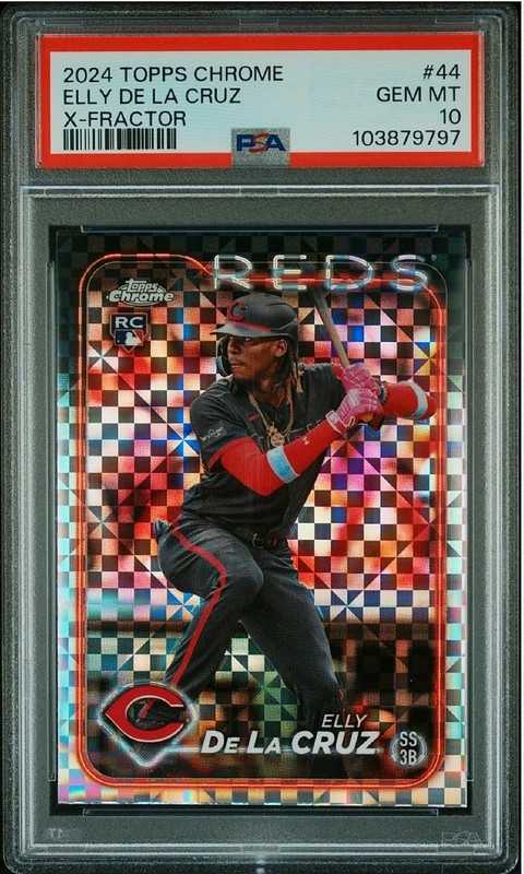 🔥2024 Topps Chrome - Elly De La Cruz #44 X-Fractor (RC) PSA 10💎