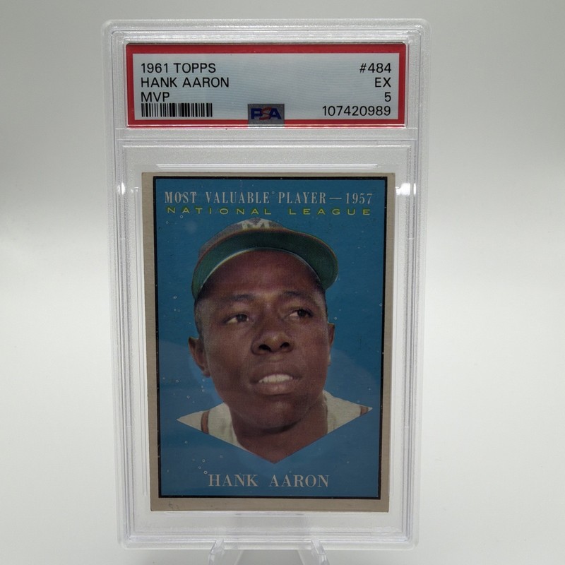 Hank Aaron 1961 Topps #484 MVP PSA 5