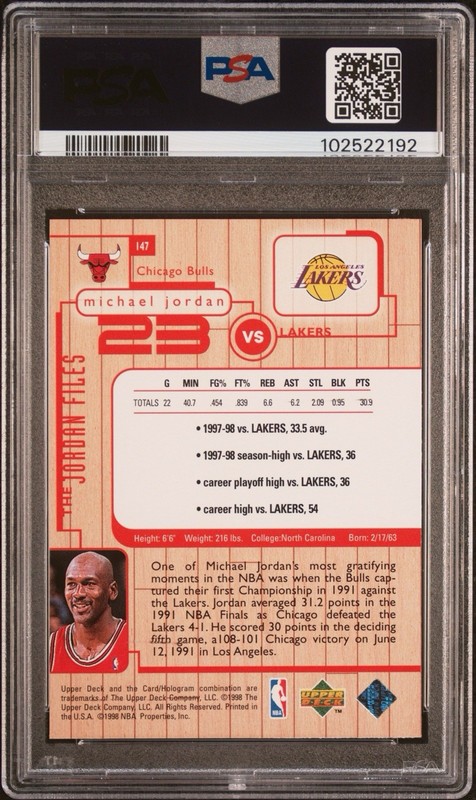 ✅1998-99 Upper Deck Michael Jordan Living Legend - The Jordan Files Kobe PSA 9 view 2