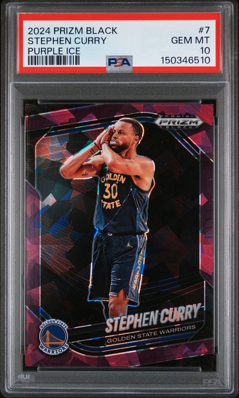 ✅ 2024-25 Panini Purple Ice Prizm Black Stephen Curry " Night Night" /149 PSA 10