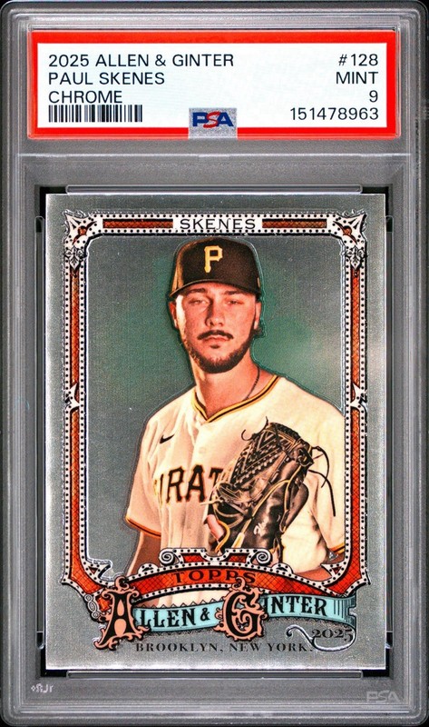 2025 Topps Allen & Ginter - Chrome Paul Skenes #128 PSA 9!! POP 7!! view 2