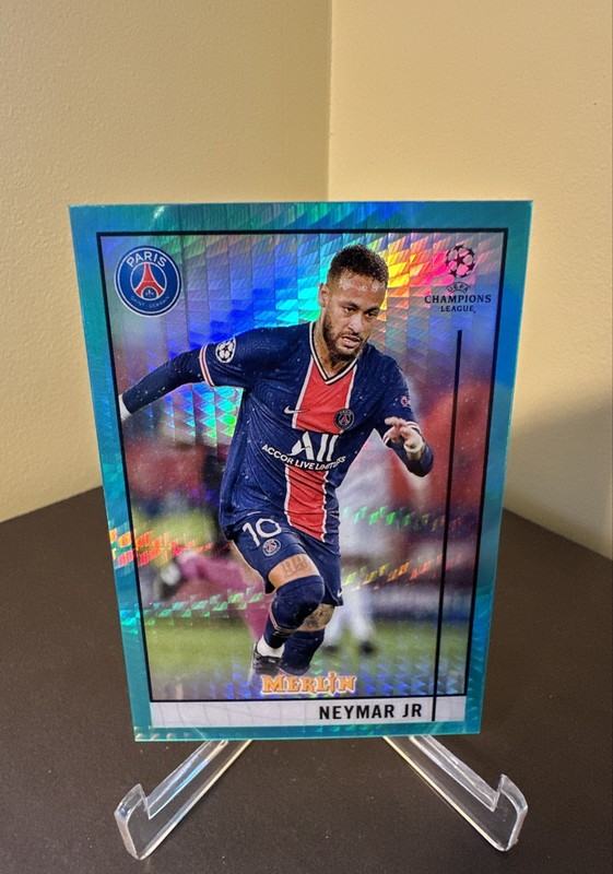 2020-21 Topps Merlin Chrome Uefa Champions League Neymar Jr Aqua Prism Refractor