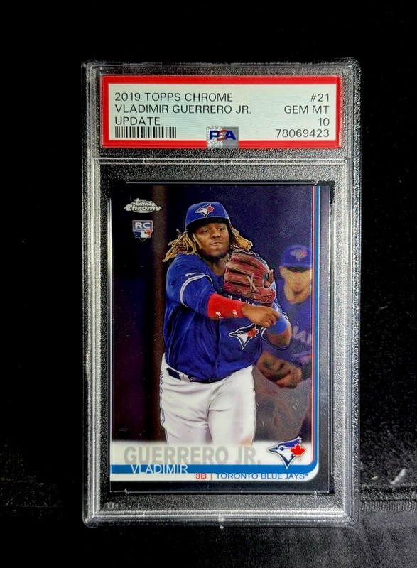 2019 TOPPS CHROME UPDATE #21 VLADIMIR GUERRERO JR. RC BLUE JAYS PSA 10