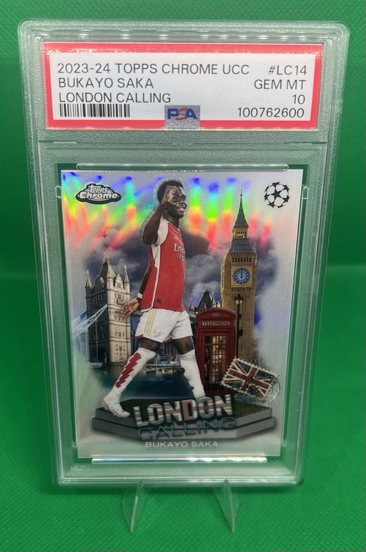 Bukayo Saka London Calling 2023-24 Topps Chrome Champions League PSA 10